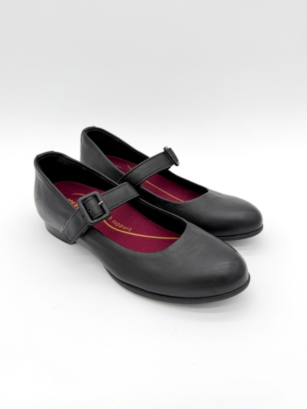 Munro MJ Black Leather Mary Jane Comfort Flats 7.5N